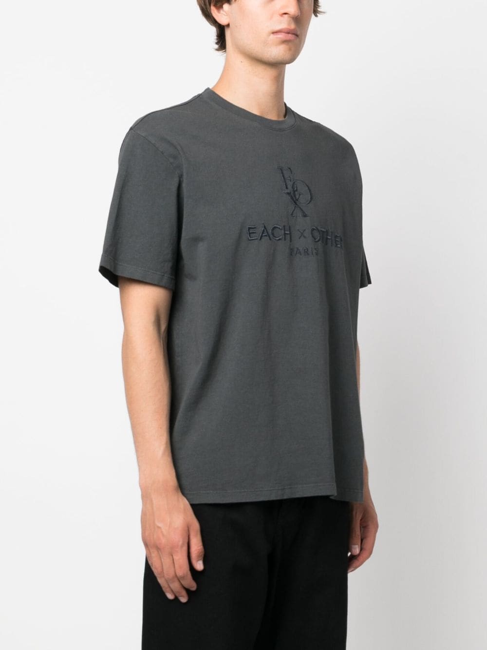 Shop Each X Other Logo-embroidered Cotton T-shirt In Blau