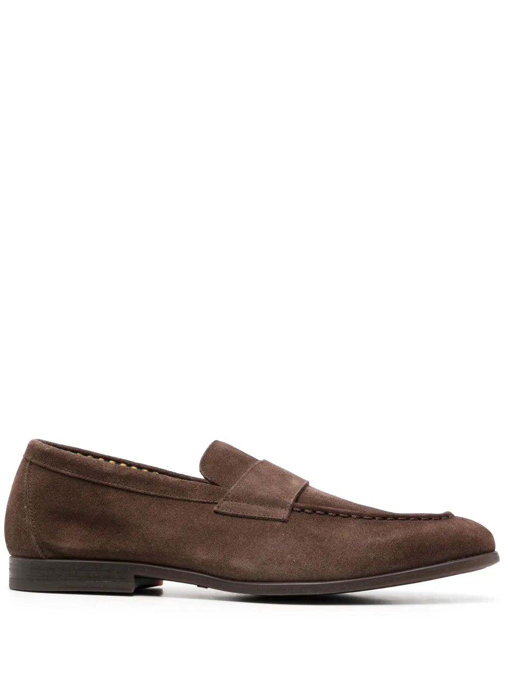 Doucal's Man Loafers Chocolate Brown Size 6 Calfskin In Braun