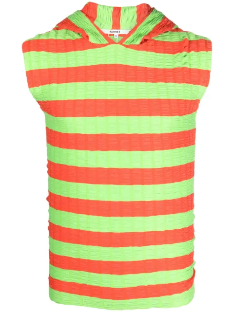 Sunnei striped sleeveless hoodie