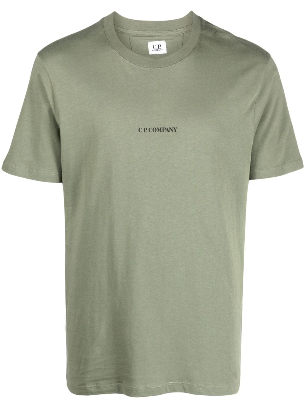 Shop C.p. Company Logo Print Cotton T-shirt In Green