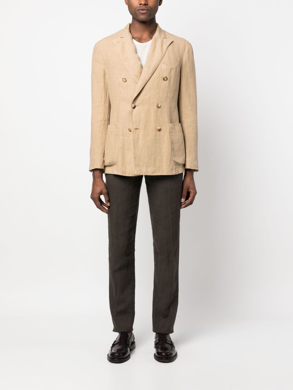 Boglioli Blazer met dubbele rij knopen - Beige