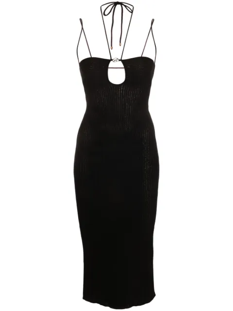 Blumarine logo-plaque ribbed dress
