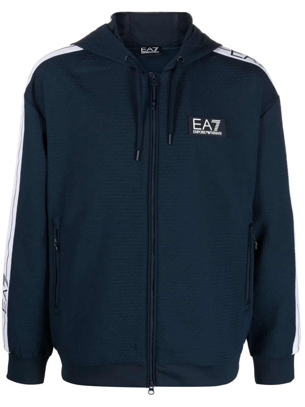 EA7 LOGO-PATCH HOODIE