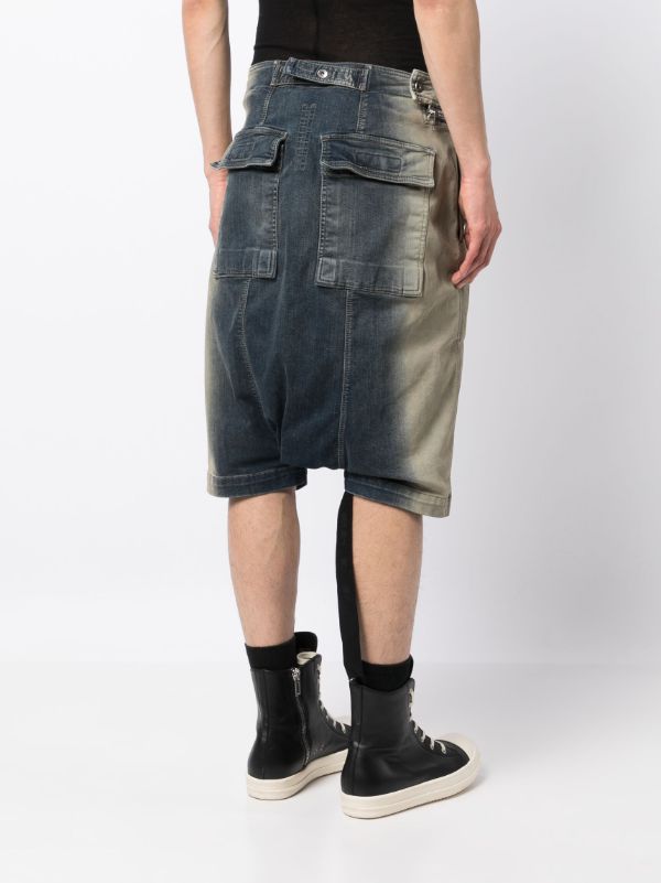 Rick Owens DRKSHDW Aircut Washed Denim Shorts - Farfetch