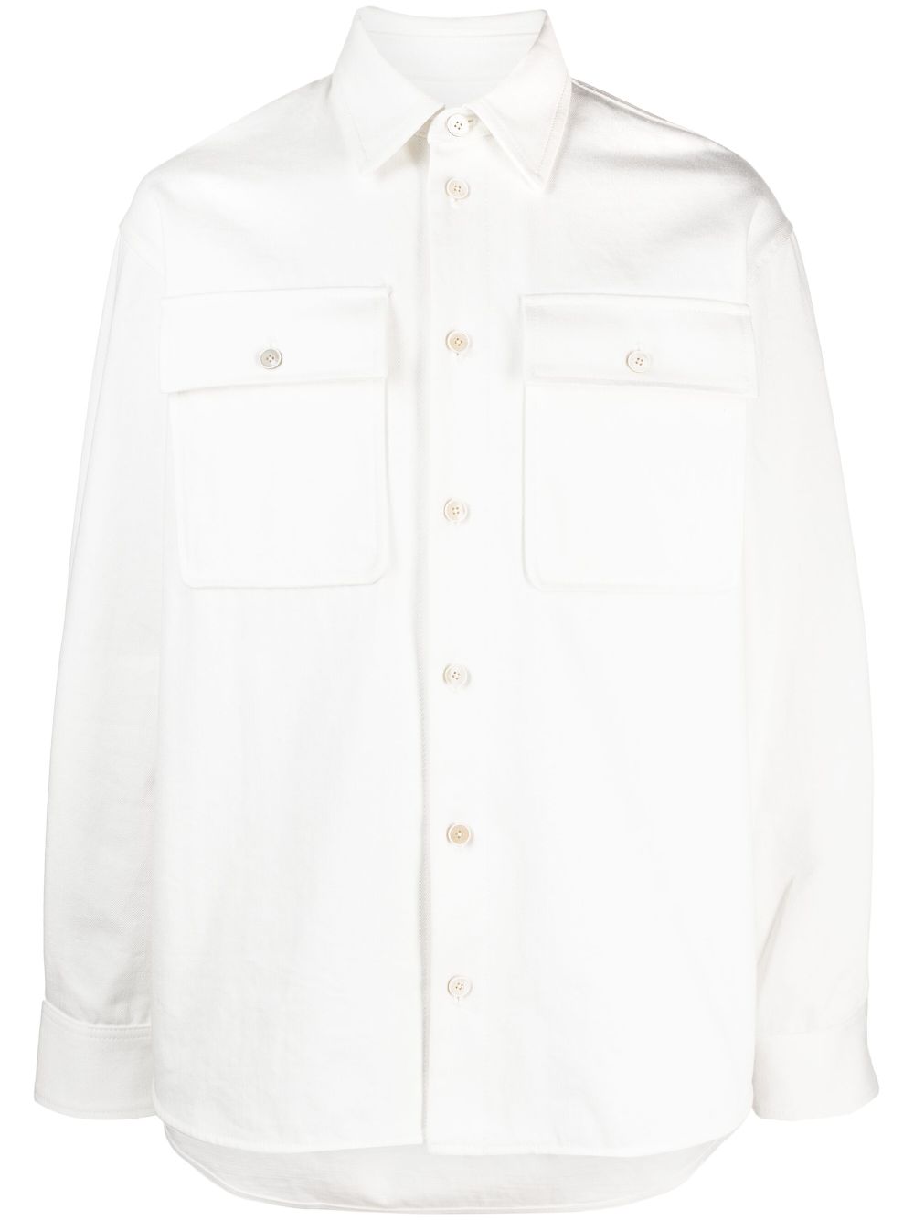 Shop Jil Sander Long-sleeve Cotton Shirt In White