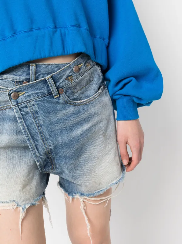 R13 Crossover Distressed Denim Shorts - Farfetch