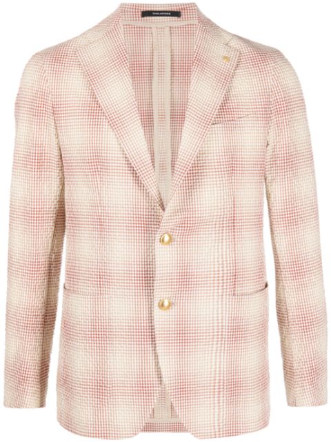 Tagliatore check-pattern seersucker blazer Men