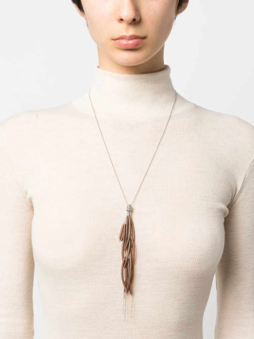 Peserico Halsketting met hanger - Bruin