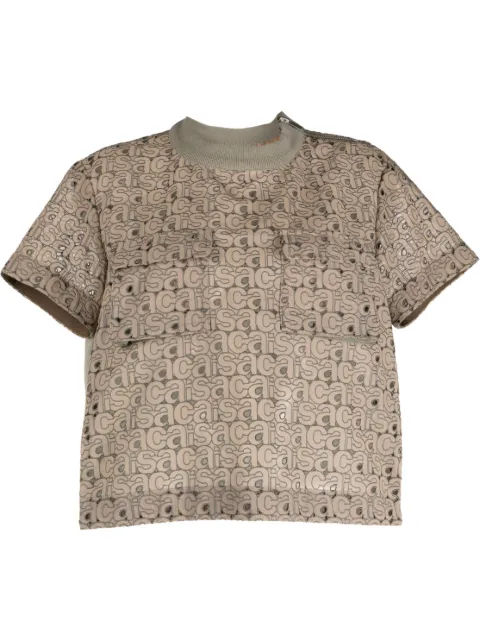 sacai - panelled cut-out detail T-shirt