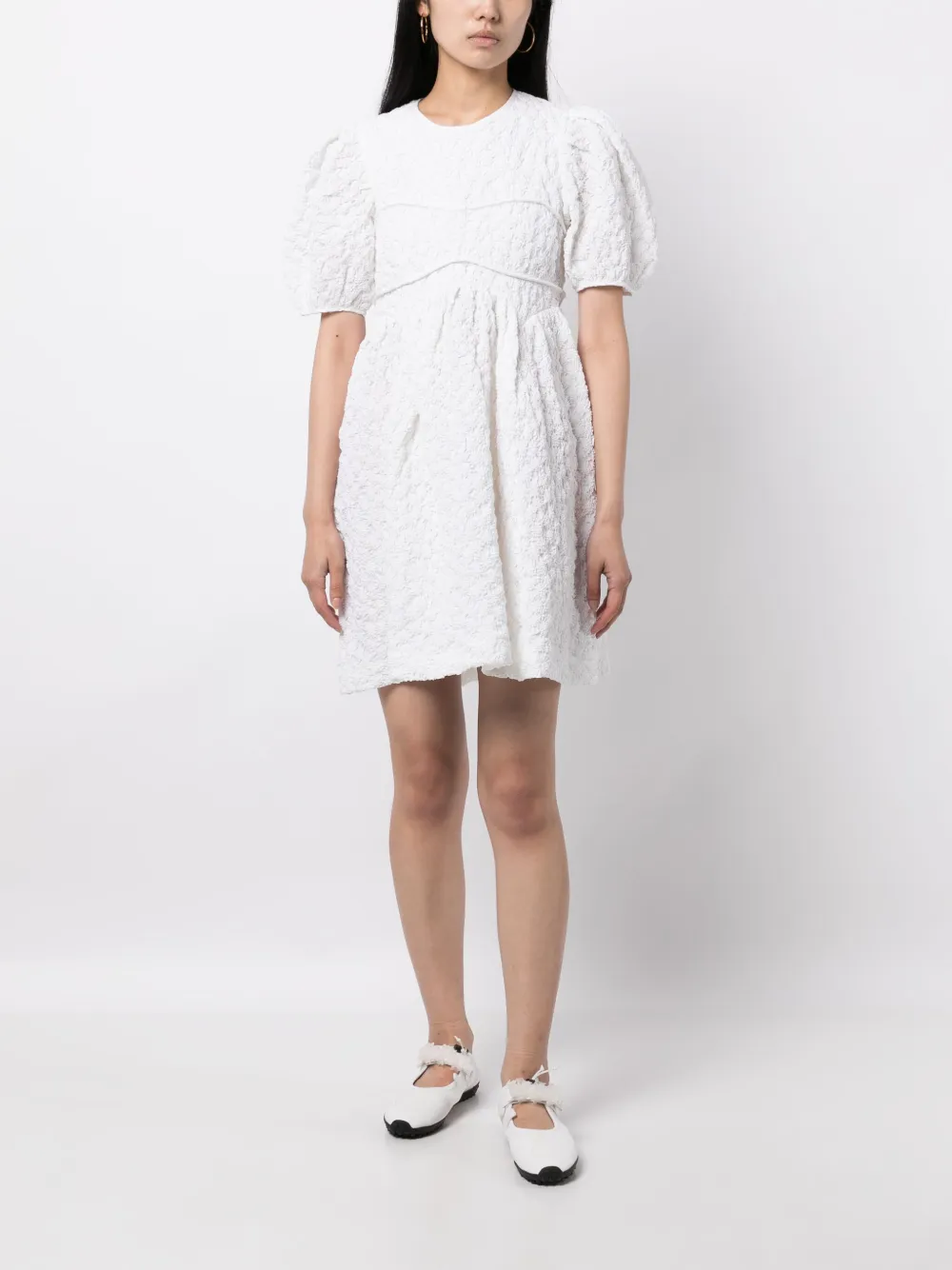 Cecilie Bahnsen Simi smocked minidress - Wit
