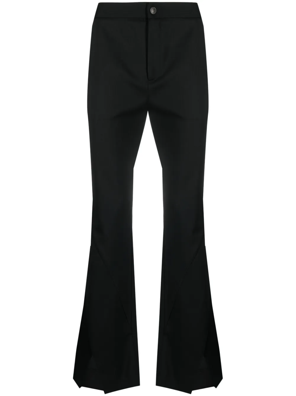 Koché logo-embroidery flared trousers - Black