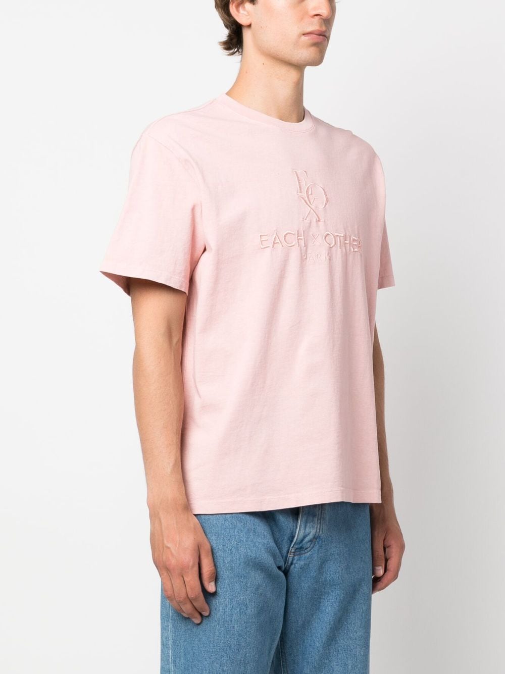 Shop Each X Other Logo-embroidered Cotton T-shirt In Pink