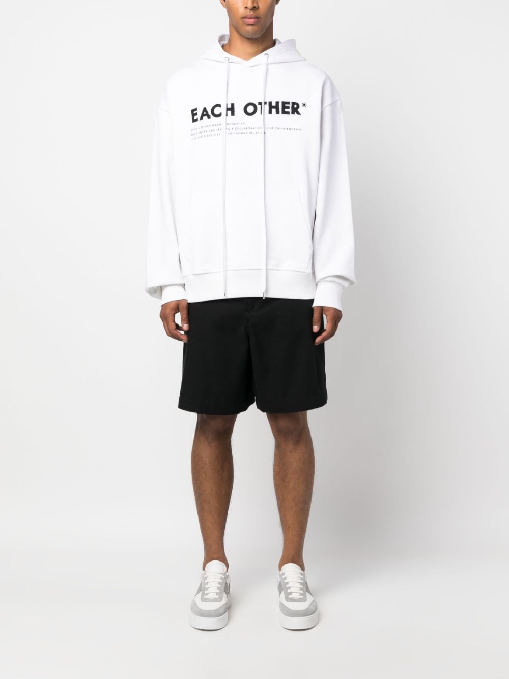 Shop Each X Other Logo-print Cotton Hoodie In White