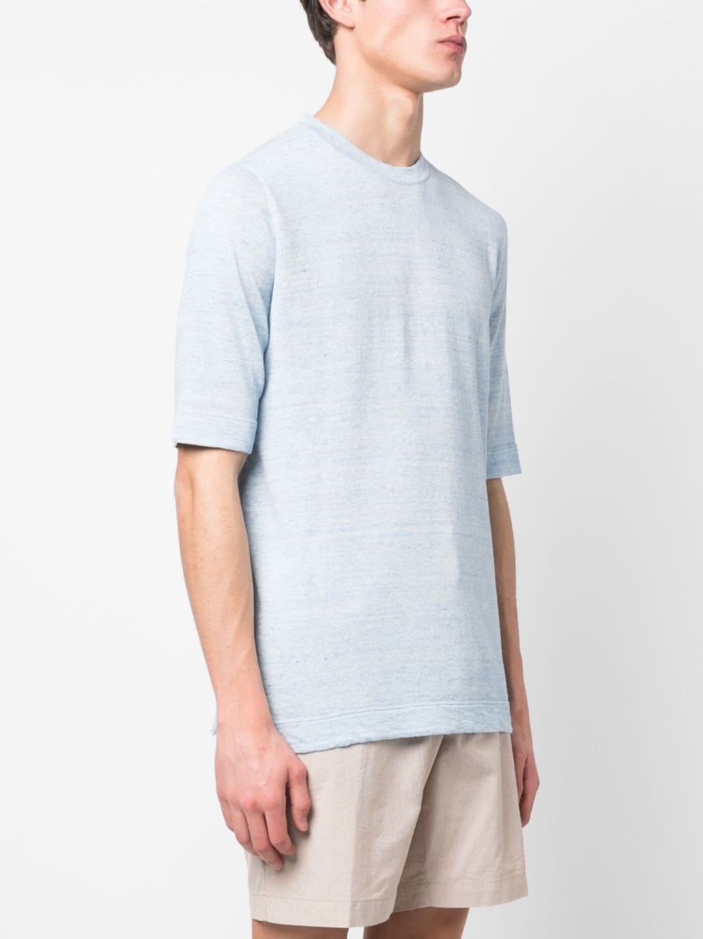 Shop Lardini Fine-knit T-shirt In Blue