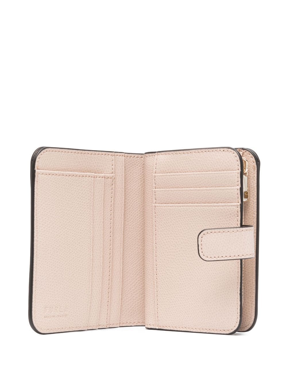 Shop Furla Logo-lettering Leather Wallet In Neutrals