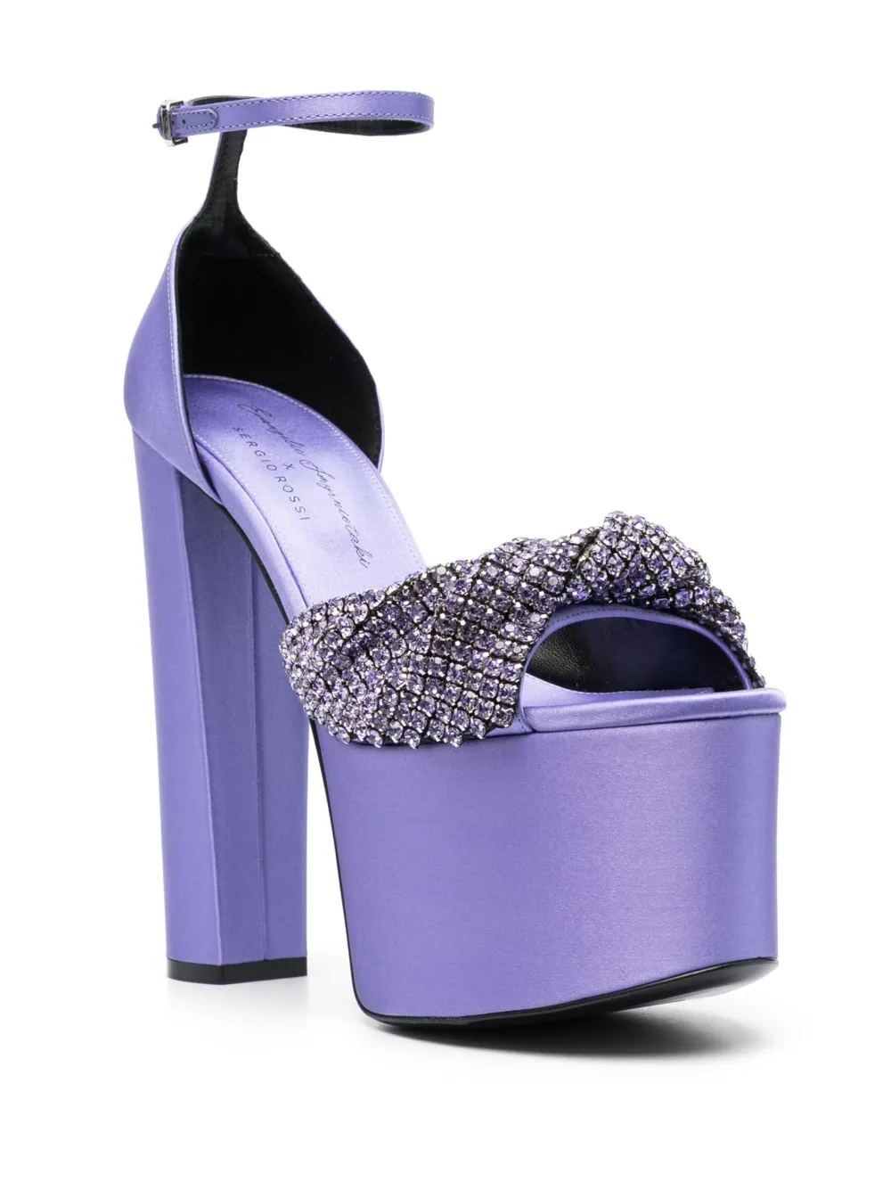 Sergio Rossi 160mm crystal-embellished sandals - Paars