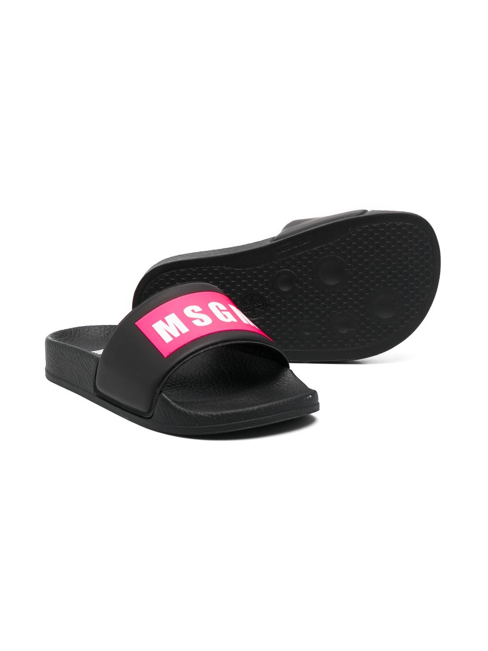 MSGM Kids Teenslippers met logoprint - Zwart