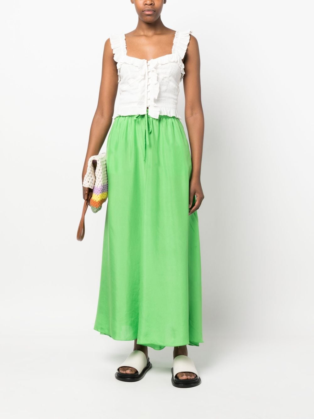 P.A.R.O.S.H. High waist midi-rok - Groen