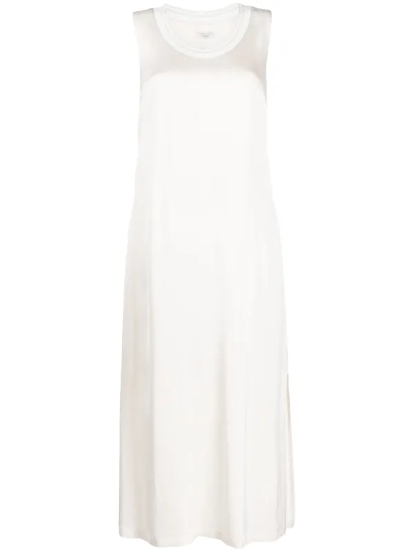 White satin shift outlet dress