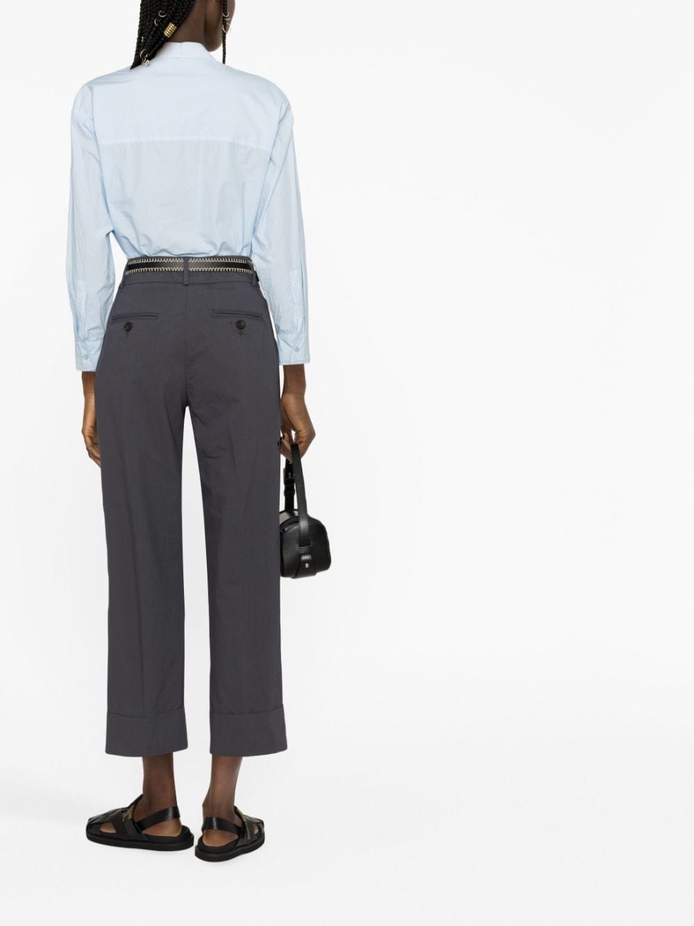 Shop Peserico Wide-leg Tailored Trousers In Grey