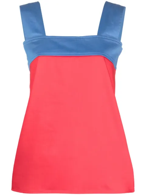 Saint Laurent Pre-Owned blusa sin mangas con diseño colour block 1970
