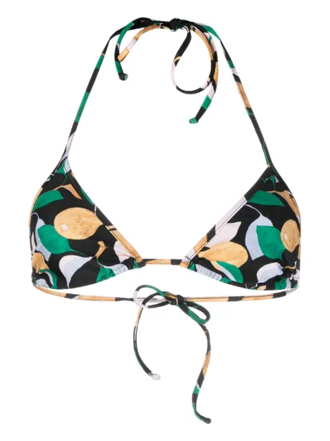 La DoubleJ Orchard-print triangle bikini top