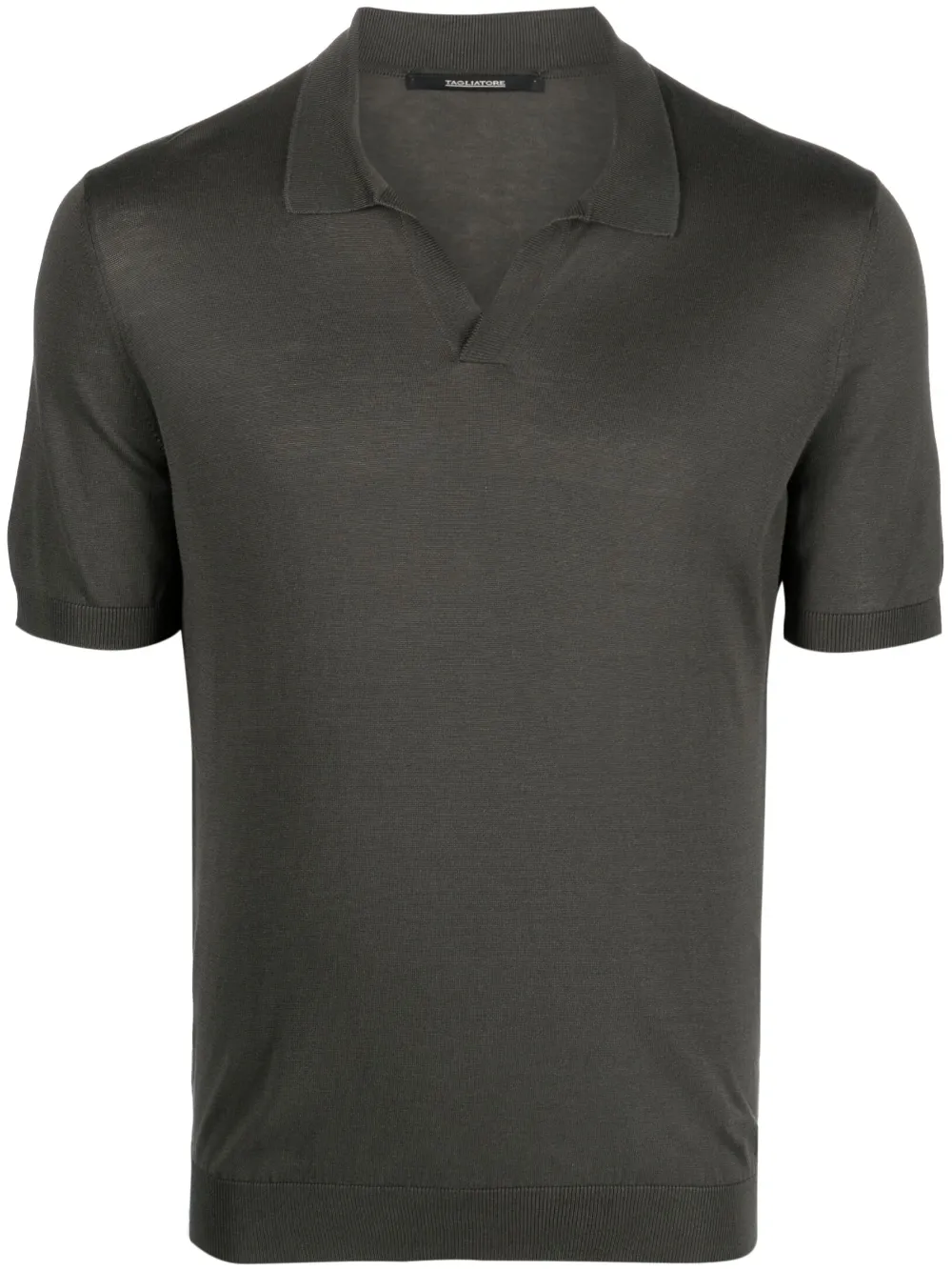 Tagliatore open-placket knitted polo shirt - Green