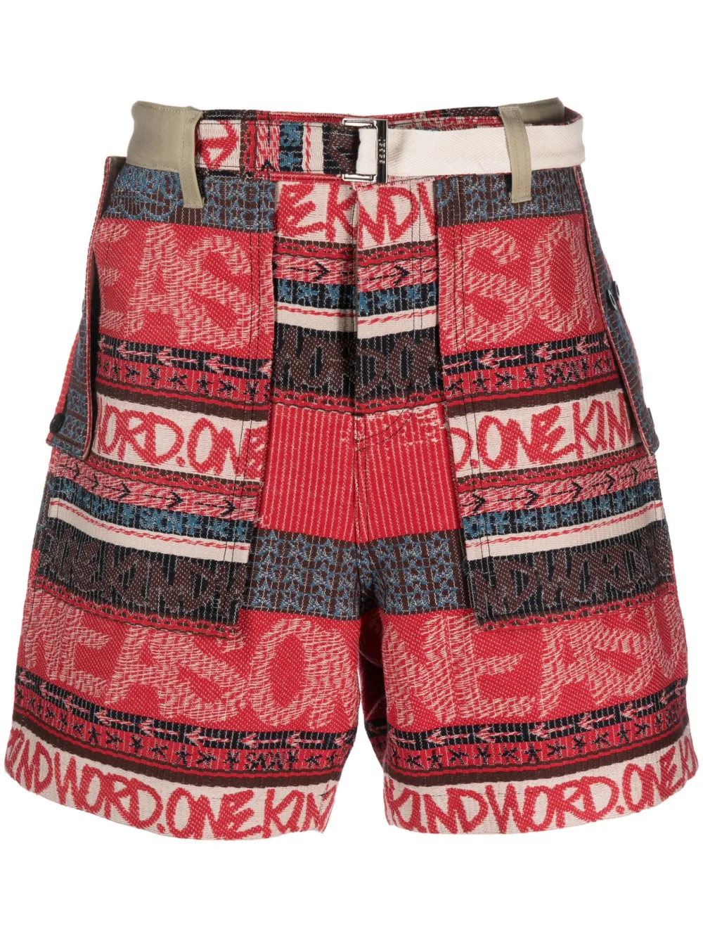 sacai Eric Haze graphic-print shorts - Red