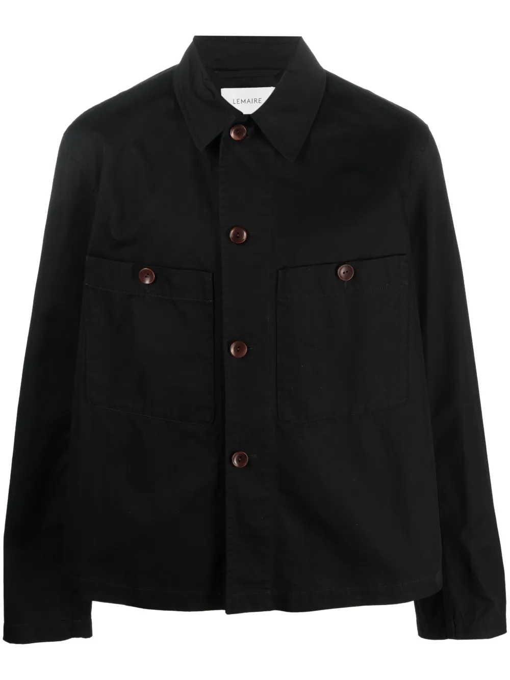 LEMAIRE military-inspired cotton overshirt | Black | Image 1