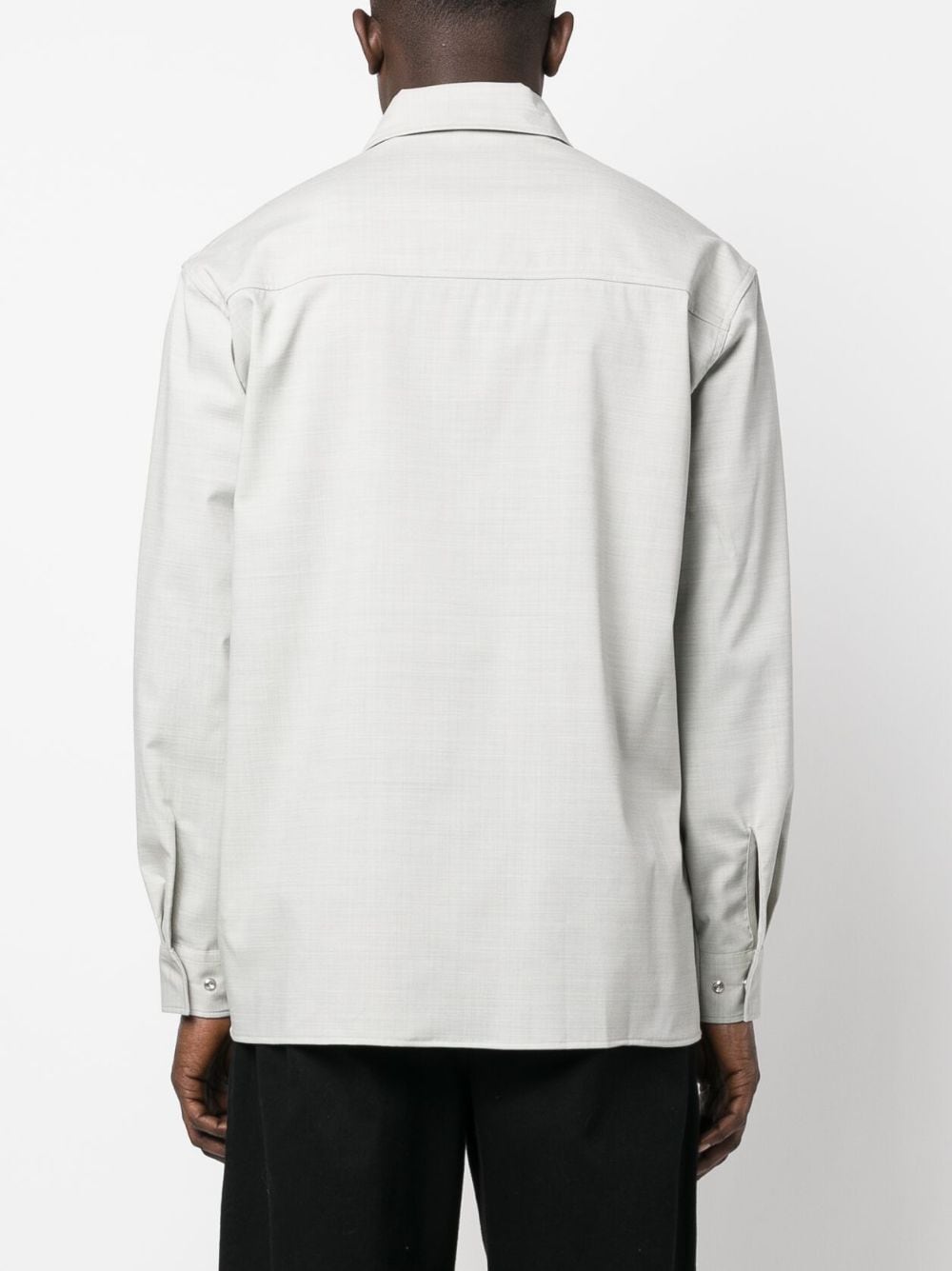 Shop Etudes Studio Zip-up Long-sleeve Shirt In Grey