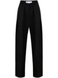Off-White embroidered-logo tailored trousers - Black