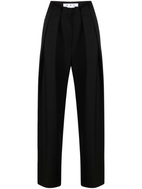 Off-White embroidered-logo tailored trousers Women