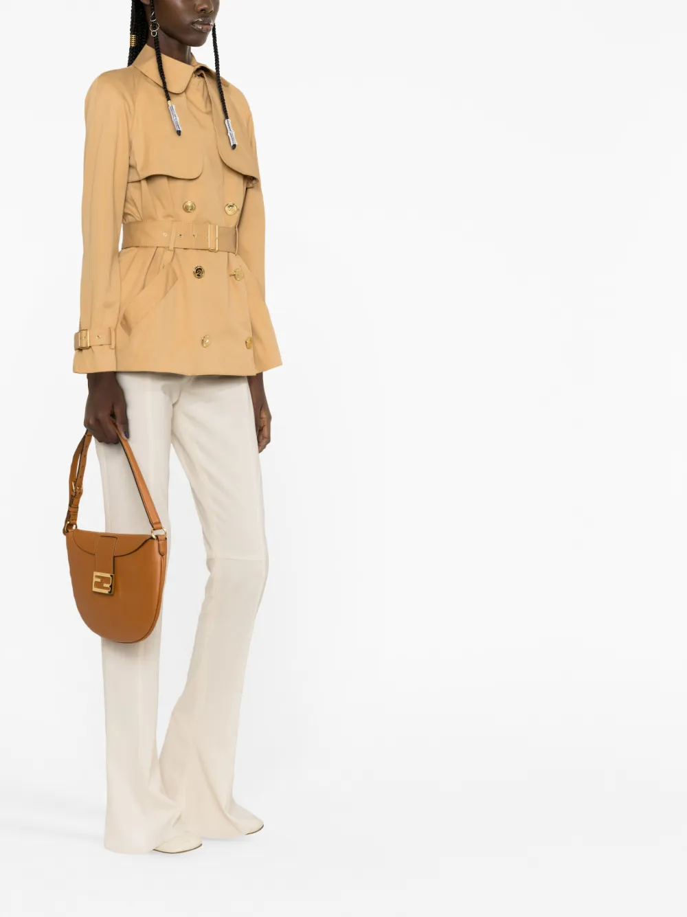 Elisabetta Franchi Double-breasted Short Trench Coat - Farfetch