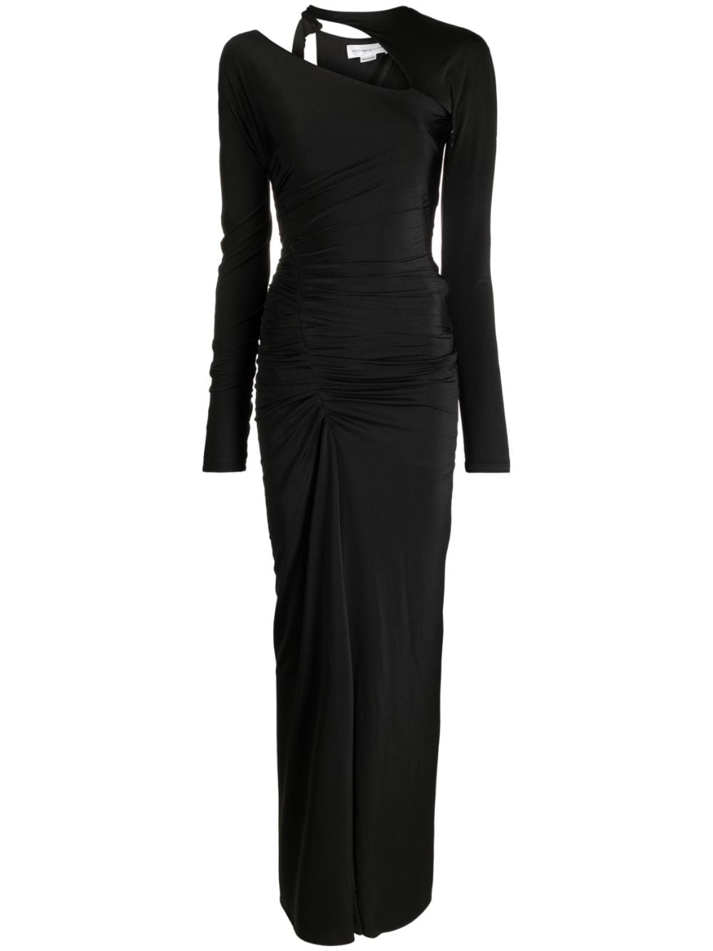 Victoria Beckham asymmetric ruched maxi dress - Black