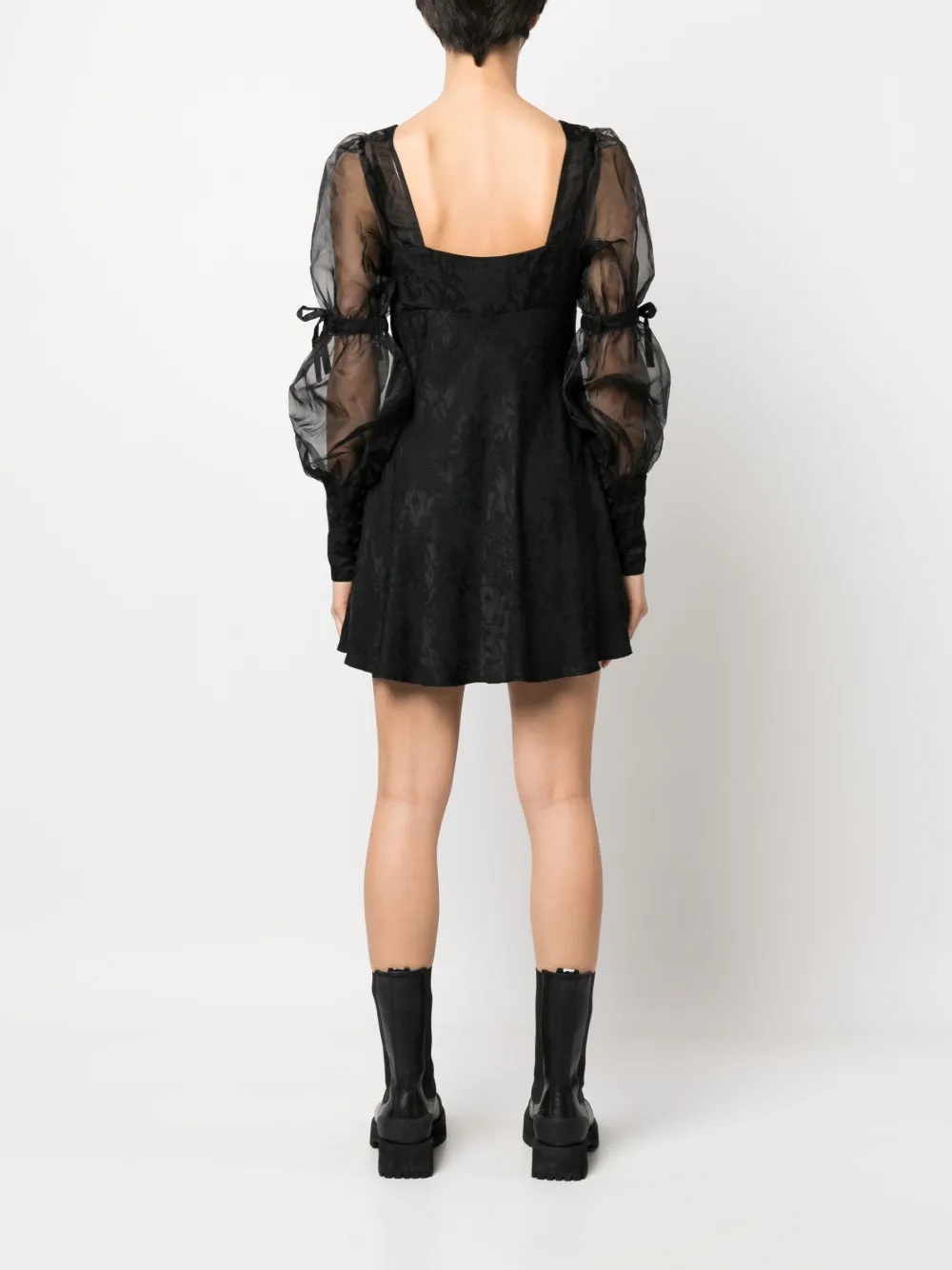 For Love And Lemons Mini-jurk met doorzichtige mouwen Zwart