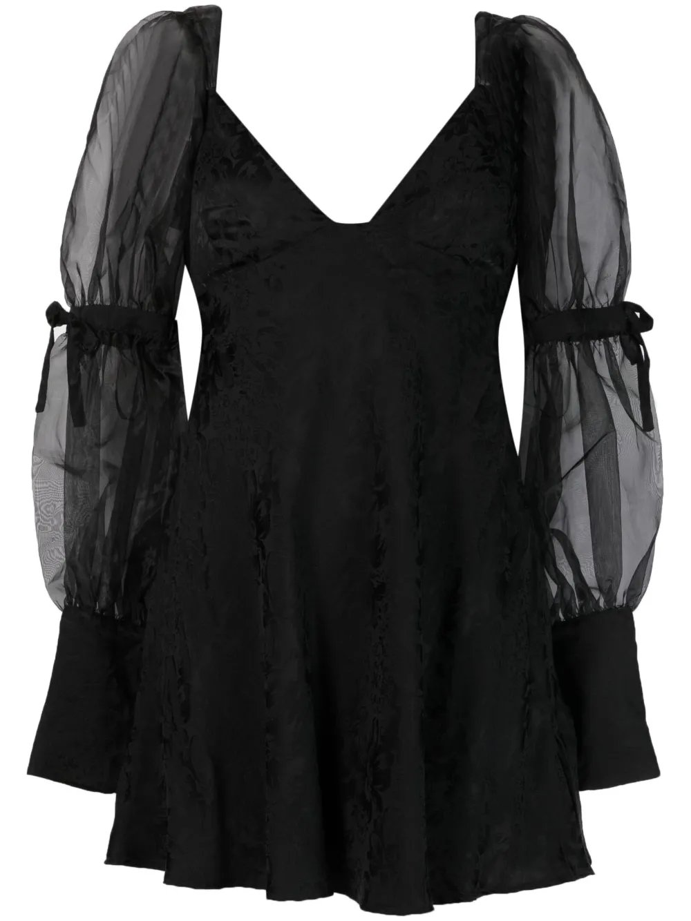 For Love And Lemons sheer-sleeves mini dress | Black | Image 1