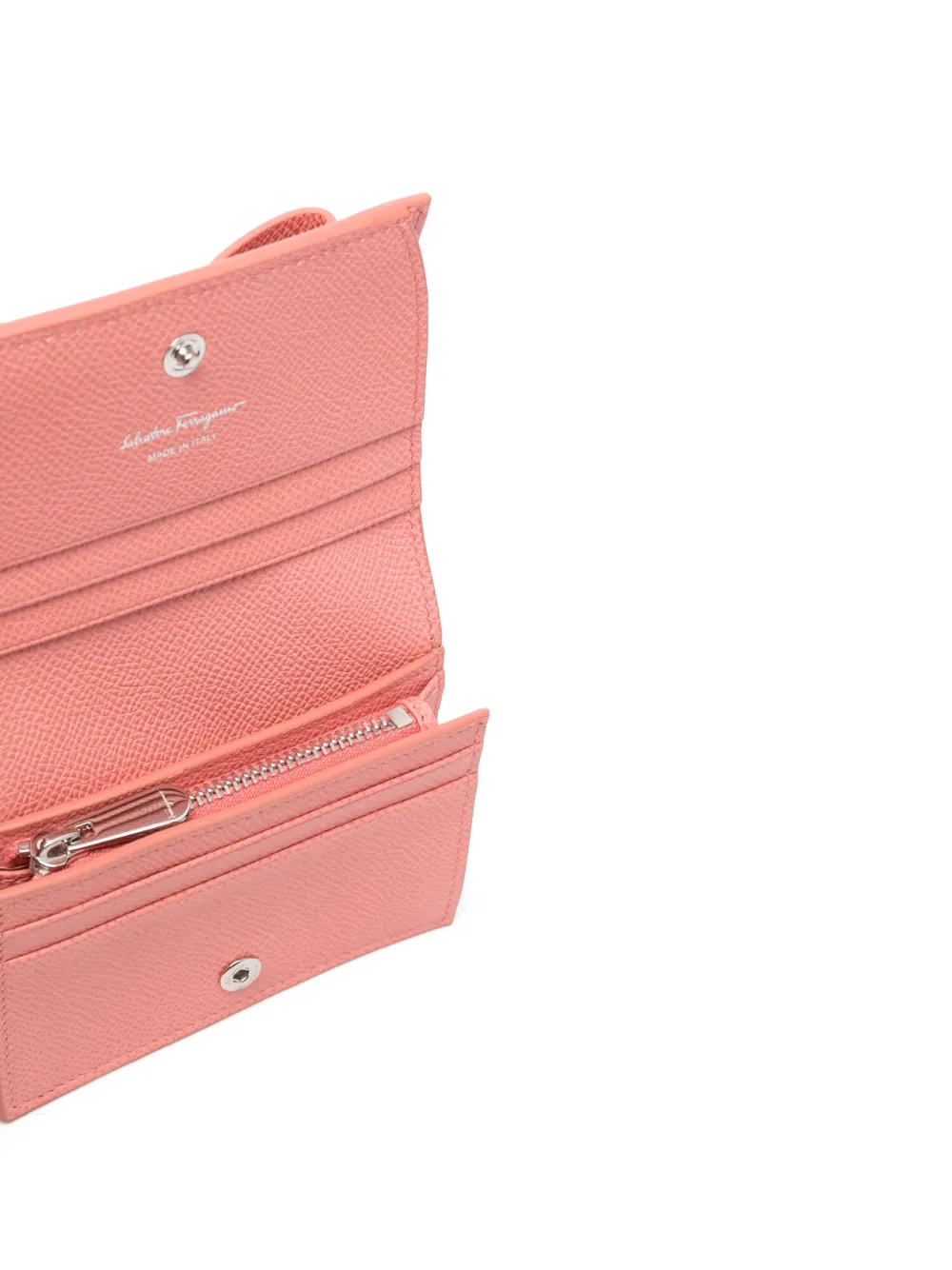 Ferragamo Bow-detail Calf-leather Wallet In Rosa