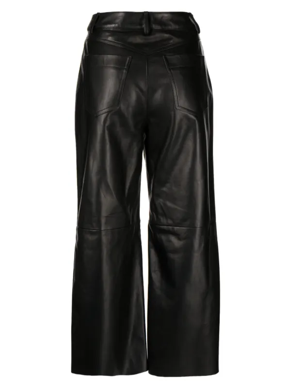 Drome high-waist wide-leg Leather Trousers Black FARFETCH IN