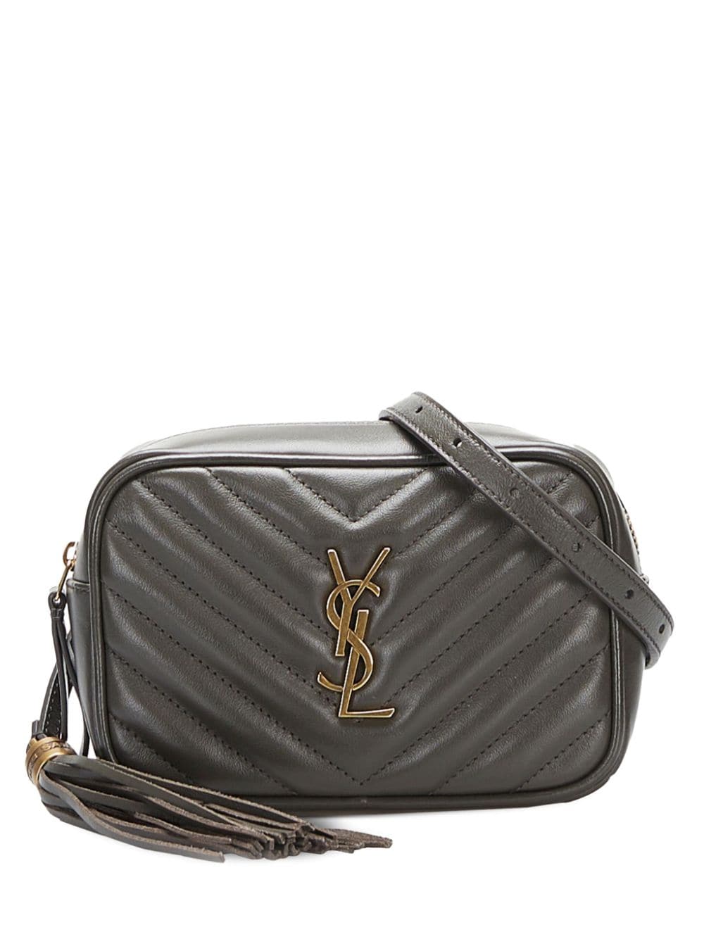 Saint Laurent Charcoal Grey Lou Tassel Belt Bag