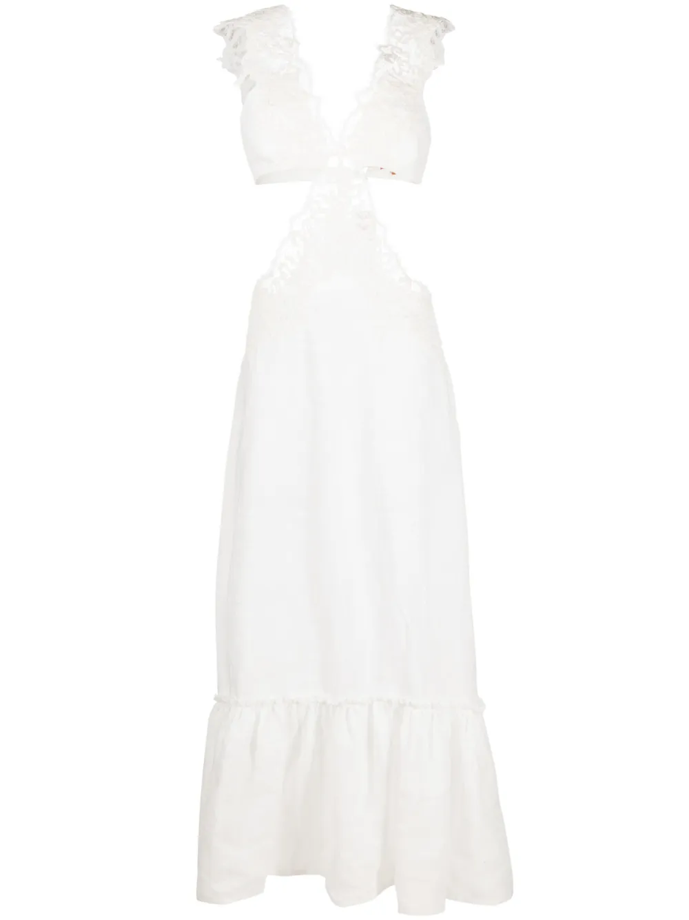 Ermanno Scervino panelled-lace maxi dress - White
