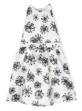 Pinko Kids floral-print ribbon-detail dress - White