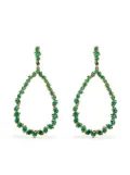 Suzanne Kalan 18kt yellow gold emerald drop earrings - Green