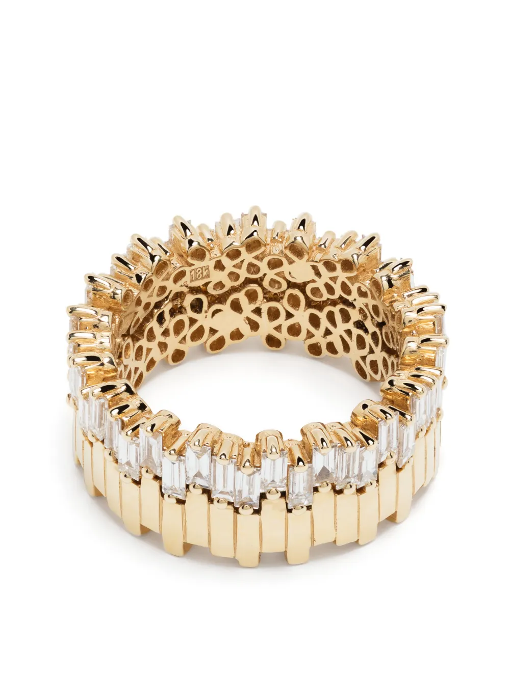 Suzanne Kalan 18kt Yellow Gold Stacker Eternity Diamond Ring, view 4