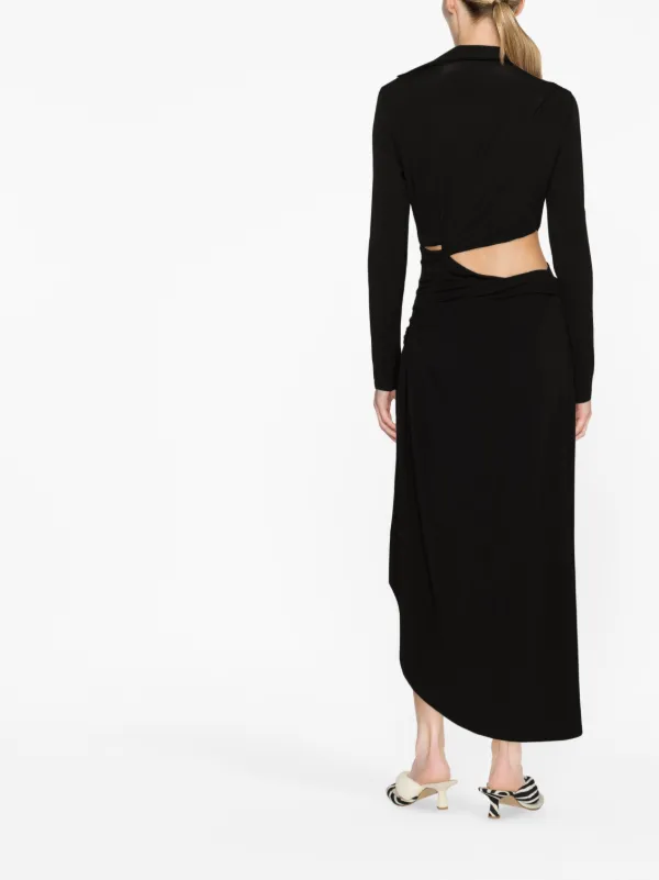 Off-White カットアウト ドレープドレス | ブラック | FARFETCH JP