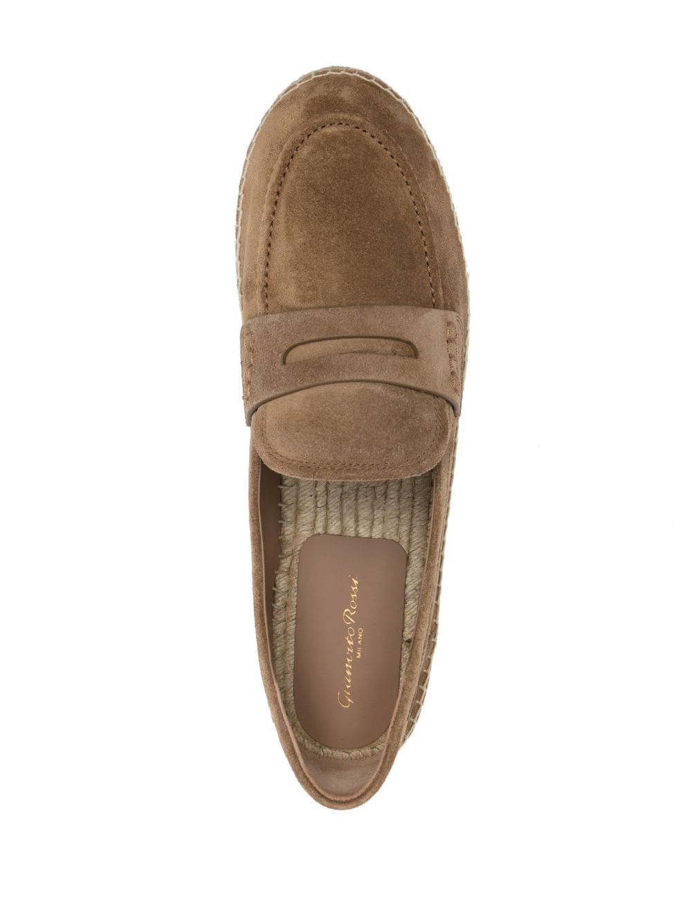 Shop Gianvito Rossi Round-toe Suede Espadrilles In Braun