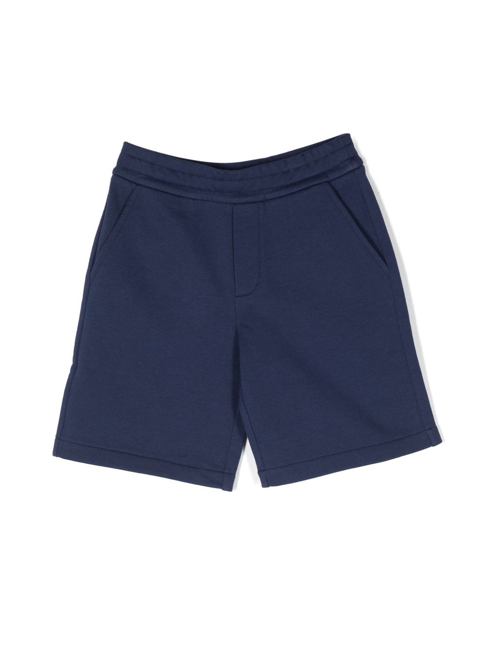 Moncler Enfant logo-patch cotton shorts - Blue