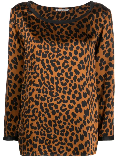 Saint Laurent Pre-Owned 1980s leopard print silk blouse