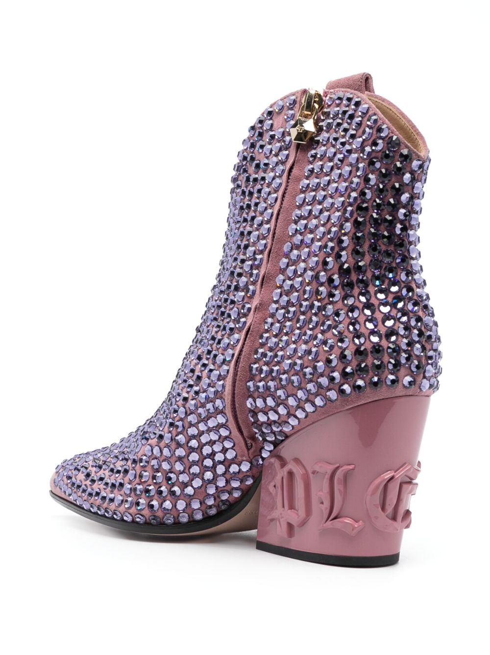 Philipp Plein 80mm crystal-embellished boots Purple