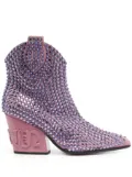 Philipp Plein 80mm crystal-embellished boots - Purple