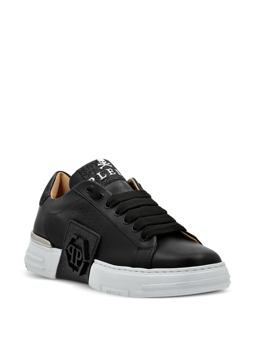 Philipp Plein Glitter Lo-Top Leather Sneakers - Farfetch